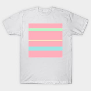 A fabulous concoction of Light Pink, Robin'S Egg Blue, Light Mint and Bisque stripes. T-Shirt